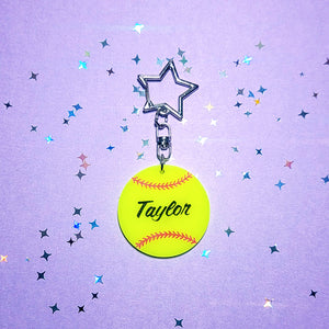 Personalized Softball/Baseball Keychain