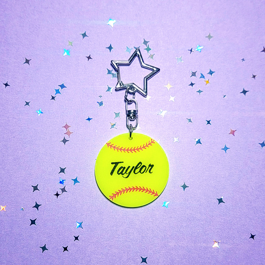 Personalized Softball/Baseball Keychain