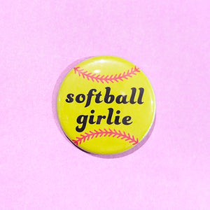 Softball Girlie Button