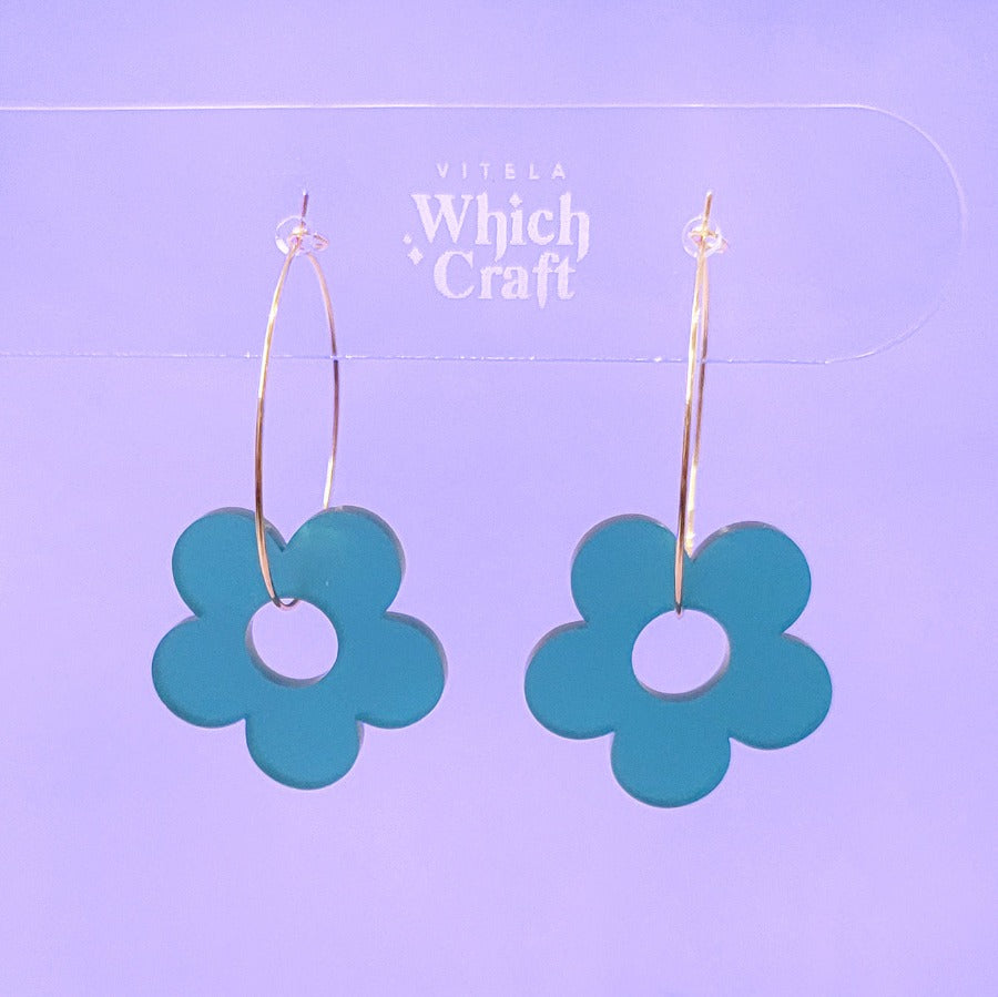 Blue Daisy Earrings