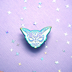 Sugar Skull Cat Pin